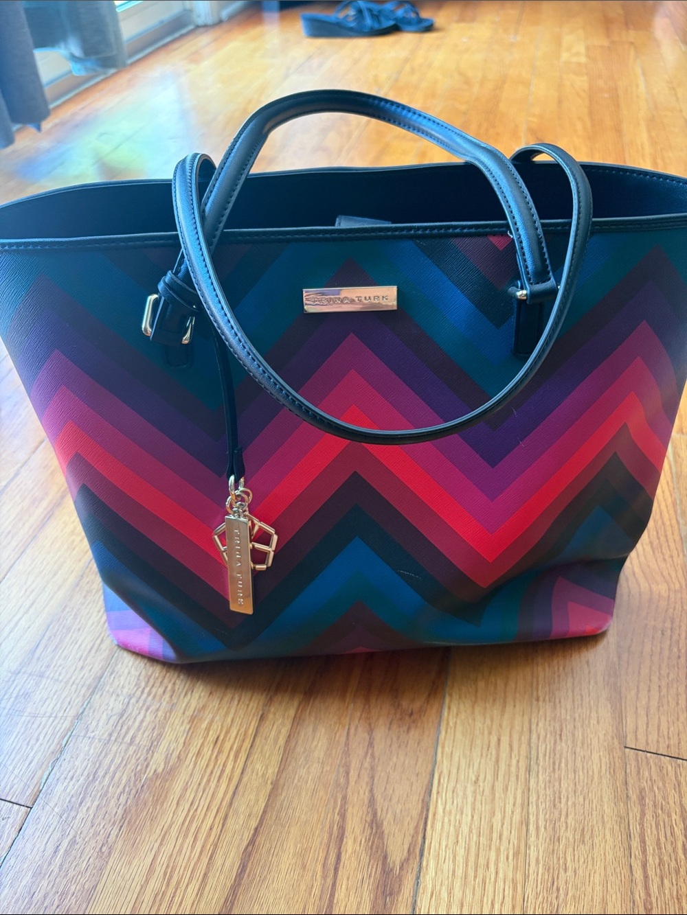 Trina Turk Chevron Tote Purse Bag